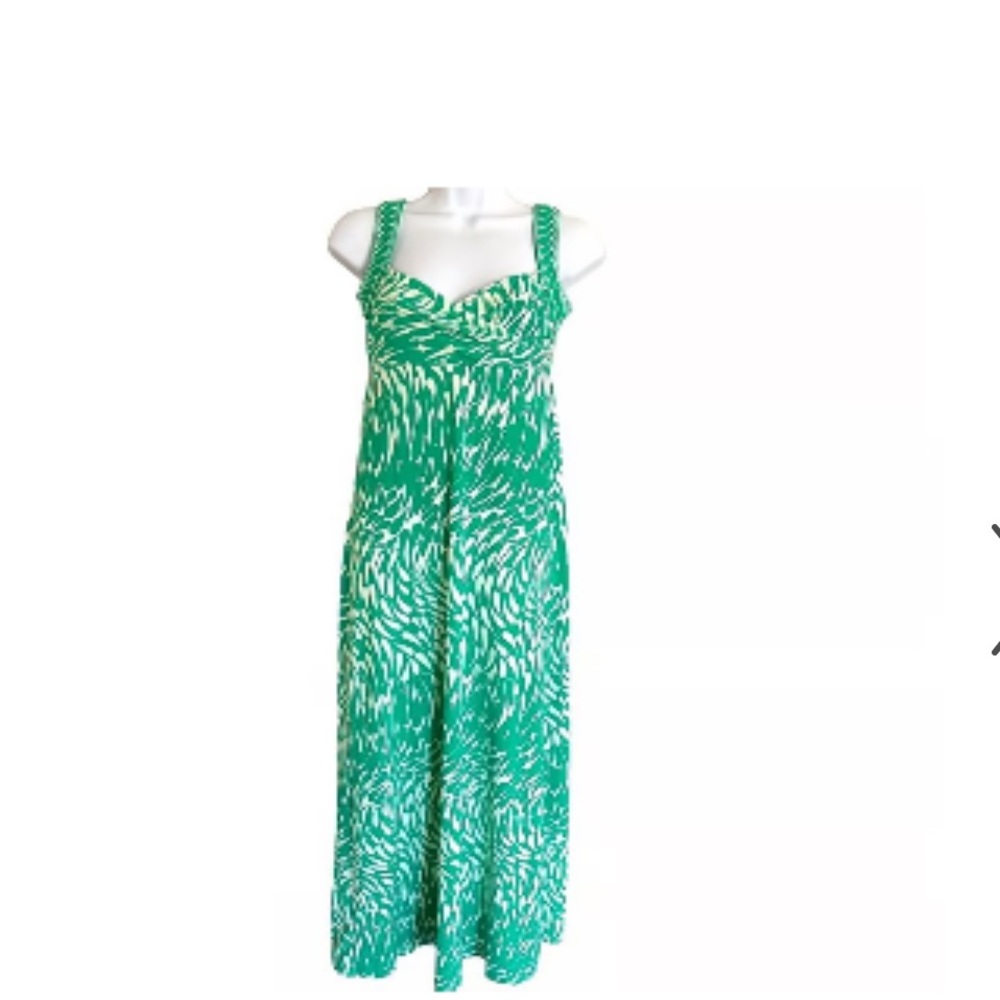 Green and White Ruched Sweetheart Maxi Sundress